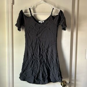 Gray cold shoulder dress